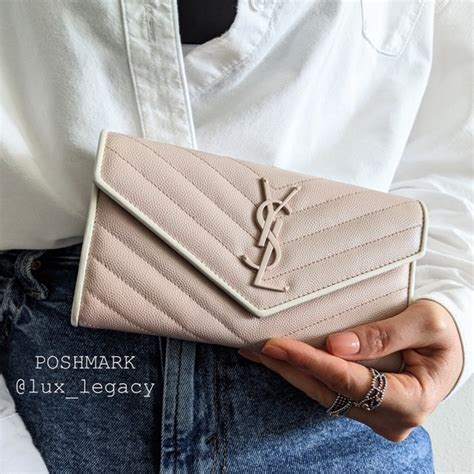 ysl white and gold wallet|ysl zipper wallet.